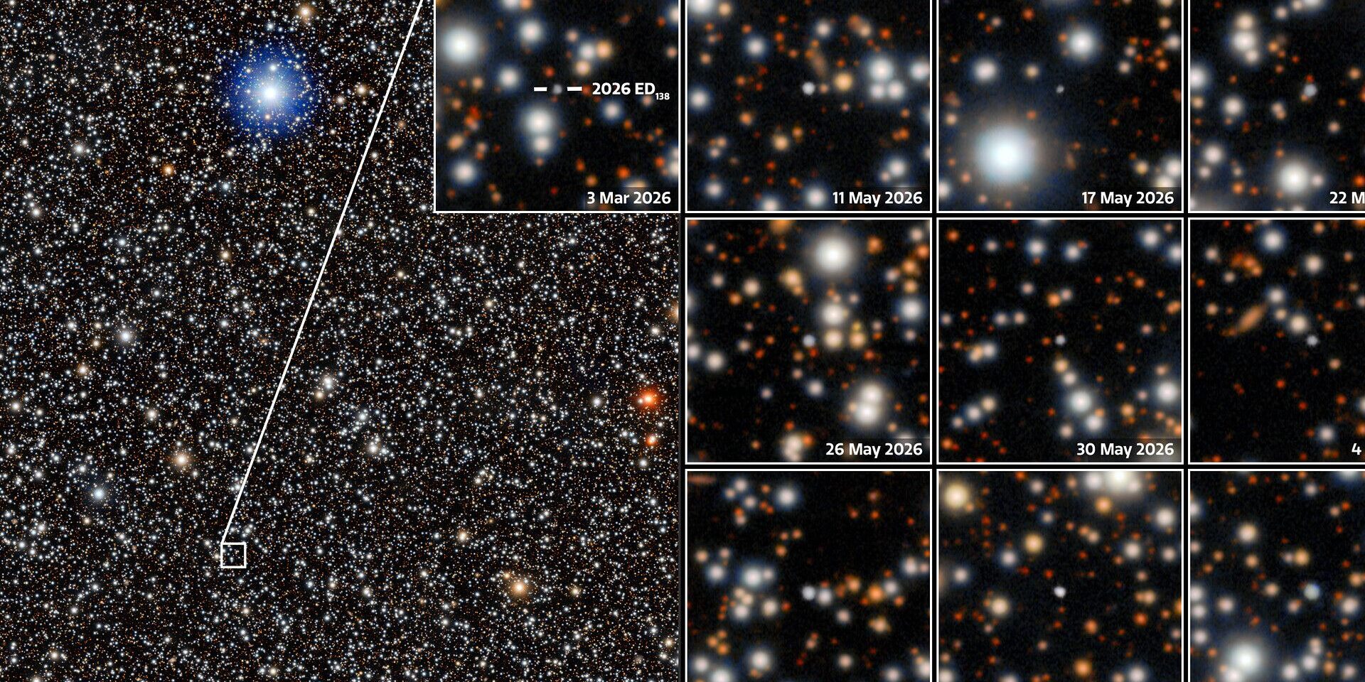 Mosaic of 2026 ED138 discovery images
